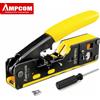 AMPCOM Crimpatrice di rete AMPCOM EZ-Type RJ45 - Crimp/Cut LAN CAT8/7/6A/6/5E (STP/UTP/Con clip di coda) e cavo modulare RJ11/12 TEL (AM-718)
