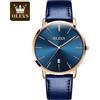 OLEVS Orologio al quarzo originale OLEVS da uomo Orologio da uomo impermeabile Orologio da polso da uomo d'affari con cinturino in pelle con data ultra sottile da 6,5 mm