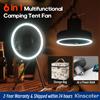 kinscoter Ventilatore da campeggio da 10000 mAh Circolatore d'aria portatile da tavolo ricaricabile Ventilatore elettrico da soffitto wireless con treppiede leggero a LED Power Bank