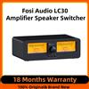 Fosi Audio LC30 amplificatore altoparlante Switcher 2-in-2 Out Dual Analog VU Meter Audio Switcher Box con Display a pannello DB con telecomando