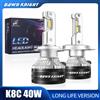 DAWN KNIGHT DAWNKNIGHT K8C 40W K7C Led Versione a lunga durata H7 H4 H11 Led Lampadina per fari 3 Tubo di rame Luci a Led per auto H1 HB3 9005 HB4 9006