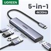 UGREEN Hub USB C 5 in 1 HUB USB HDMI 4K Adattatore multiporta da 100 W per MacBook Pro/Air, iPad Pro, iMac, iPhone 15 Pro/Pro Max, XPS