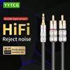YYTCG Adattatore cavo Aux YYTCG-CM, cavo audio TV, amplificatore PC, home theater, cavo altoparlante DVD, da 3,5 mm a 2RCA, 3,5 mm