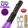 Alonefire Torcia UV 15W 365nm ad Alta Potenza, Luce Nera USB per Inchiostro Invisibile, Urina di Gatti e Cani, Tinea, Rilevamento di Minerali, Denaro, Scorpioni, Luce Fluorescente