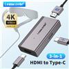 Lemorele HDMI a USB C 4k 60Hz AR adattatore convertitore per occhiali Display HDMI per console di gioco schermo portatile USB-C vari box TV