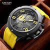 MEGIR Orologio sportivo al quarzo con quadrante grande per uomo Orologio da polso cronografo impermeabile alla moda con data Cinturino in silicone Lancette luminose 8115