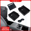 TESY per Tesla Model 3 Highland 2024, Scatola Portaoggetti per Bracciolo Console, Organizzatore Interno, Tappetino in Gomma ABS o Flocato