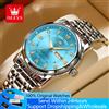 OLEVS 5513 Orologi da uomo Esclusivo doppio calendario Orologio al quarzo originale da uomo Orologio da polso alla moda impermeabile con scala romana con diamanti