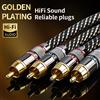 YYTCG HIFl cavo audio RCA stereo 6N OFC maschio a maschio cavo audio da 2RCA a 2RCA con connettore placcato oro PlugPer amplificatore CD