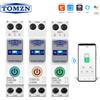 TOMZN 1PCS 63A 1P + N WIFI Smart Switch Contatore di energia kWh Misurazione Monitoraggio Interruttore Temporizzatore Relè Stato MCB TUYA Smartlife