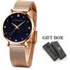Hannah Martin Orologio da donna di lusso 36mm quadrante smerigliato alla moda movimento giapponese strass orologi da donna in maglia di acciaio inossidabile oro rosa