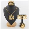 YM Set di gioielli Color oro africano per le donne collana con ciondolo irregolare e orecchini Set di anelli per braccialetti a mano per regali di festa di fidanzamento
