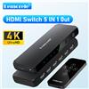 Lemorele G96 Switch HDMI 5 in 1 uscita 4K @ 30Hz HDMI con telecomando Switch HDMI a 5 porte Splitter HDR HDCP2.3 per Xbox PS5/4 PC TV