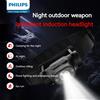 Philips LED Lampada frontale con sensore Torcia frontale di illuminazione Tipo-C Faro ricaricabile Lanterna da pesca da campeggio esterna