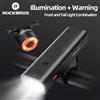 ROCKBROS Luce per bici Faro per bicicletta ricaricabile di tipo C impermeabile Torcia con portata 200M con fanale posteriore Accessorio per ciclismo