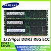 SAMSUNG 1/2/4 Pezzi Memoria RAM per Server Samsung, Memoria DDR3 REG ECC Registrata, 16GB 8GB 4GB RAM 1866 1600 1333MHz PC3-12800R