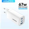 ASOMETECH 67W GaN USB Tipo C Caricatore Ricarica Rapida QC3.0 PD3.0 per IPhone 14 13 Pro Xiaomi Laptop PPS 45W Caricatore Veloce Portatile per Samsung