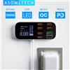 ASOMETECH Caricatore USB a ricarica rapida HUB Tablet Adattatore per caricabatterie portatile da viaggio per telefono cellulare Caricatore rapido per iPhone xiaomi huawei samsung