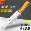 Kodak Nuova chiavetta USB in metallo KODAK originale 64GB Pen Drive USB 3.1 Memory Stick ad alta velocità chiavetta USB rotante su PC o auto chiave per auto