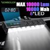 NEWBOLER Luce per bicicletta anteriore 10000 Lumen Luce per bici 10000 mAh Torcia impermeabile Ricarica USB MTB Lampada per ciclismo su strada Accessori