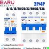 EARU AC230V MCB Protezione dalle perdite RCBO Protezione da sovraccarico e cortocircuito 2P 4P 30mA Interruttore automatico a corrente residua RCCB RCD
