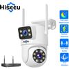 Hiseeu Telecamera PTZ WiFi Smart Hiseeu 3K 6MP con Doppia Lente, Zoom Digitale 5x, Visione Notturna e Tracciamento Automatico per Sistema CCTV WiFi Hiseeu
