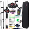 Sougayilang Baitcasting canna da pesca e mulinello Combo 5 sezioni canna da pesca e 7.2:1 rapporto di trasmissione mulinello Kit completo per la pesca alla carpa dei bassi