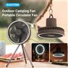 XIAOTREE Ventilatore da campeggio 1/2PC 10000mAh ventilatore elettrico da soffitto portatile ricaricabile da tavolo con illuminazione a LED Power Bank