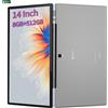 BDF Nuovo Tablet da 14 Pollici Versione Globale, Sistema Android 12, 8GB RAM, 512GB ROM, 4G LTE, Dual SIM, 5G, Dual WiFi, GPS, Tablet PC 10000mAh