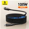 BASEUS Cavo magnetico Baseus PD 100W USB C per iPhone 15 Cavo di ricarica rapido per MacBook Laptop Tipo C Cavo per Samsung Xiaomi