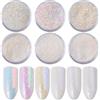Misscheering 6 pz/set Unicorno Aurora Bianco Paillettes Nail Art Glitter Polvere Sirena Polvere Piccoli Fiocchi Decorazioni Per Unghie FAI DA TE Glitter