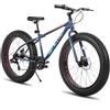 Hiland Biciclette per bambini da 20 pollici Mountain bike con pneumatici grassi per età 5+ anni, Shimano 7 velocità, freno a doppio disco, bicicletta da spiaggia per bambini