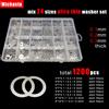 Michastu 1200 pz/scatola Ultra Sottile Rondella Piatta Pianura Ultrasottile Spessore di Regolazione M3 M4 M5 M6 M8 0.1 0.2 0.3mm di Spessore 304 Kit Set In Acciaio Inox