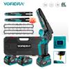 YOFIDRA Motosega Elettrica Senza Spazzole da 8 Pollici, Ricaricabile, per Lavorazione del Legno e Potatura del Giardino, Compatibile con Batteria Makita