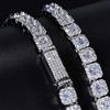 ESKEEM Bracciale a catena da tennis ghiacciato da 7 mm Bracciale con zirconi scintillanti con diamanti placcati in oro 18 carati per donna Uomo Regalo di compleanno Gioielli Hip Hop