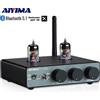 AIYIMA Audio T1 Pro Preamplificatore a Valvole Bluetooth Hifi Stereo con Controllo Alti e Bassi per Altoparlanti Domestici