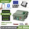 KEZIMO Batteria al litio 24V 12V 100Ah LiFePO4 2560Wh 140Ah 200Ah Batteria al litio Grado A Bluetooth BMS 6000+ Cicli IP56 Carica USB QC Stock UE