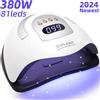 DianaBeauty 380W 81LED Lampada UV LED per unghie Potente essiccatore per unghie per polimerizzare tutti lo smalto gel che asciuga la luce UV per manicure