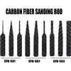 NEWBEAT DSPIAE CFB-S01 CFB-S02 CFB-S03 Bastoncini Abrasivi Irregolari in Fibra di Carbonio Neri, Utensili Abrasivi per Carta Vetrata Autoadesiva, Set da 3 Pezzi
