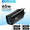 ASOMETECH Caricatore ASOMETECH GaN USB tipo C 65W 45W PPS PD QC4.0 Caricatore rapido per MacBook Laptop IPAD Tablet iPhone 14 Samsung S23 Ultra