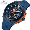 NAVIFORCE Orologi da uomo 2024 Nuovo cinturino in silicone Calendario al quarzo Impermeabile Moda Sport Cronografo Orologio da polso per uomo