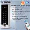 Asia-Teco Sistema di Controllo Accessi con Videocitofono WiFi per Esterni in Metallo, Compatibile con App Tuya, per Ville e Appartamenti, con Tastiera a Impronta Digitale Senza Display