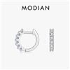 MODIAN D Colore Moissanite Piccoli orecchini a cerchio in argento sterling 925 Hollow scintillante Fibbie per le orecchie per le donne Gioielleria raffinata da sposa