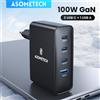 ASOMETECH Caricatore USB GaN ASOMETECH da 100 W per laptop MacBook Ricarica rapida per Samsung Xiaomi Carica PD USB tipo C per iPhone 15 14