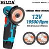 HILDA 12V Smerigliatrice angolare Ricarica Strumento di molatura per lucidatura e molatura Utensili elettrici micro cordless diamantati
