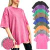 teekossc T-shirt estive da donna in cotone lavato, stile hip hop, larghe, con strass, a maniche corte, comode, multicolor, top femminili.