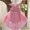 PLBBFZ Abito da principessa per il primo compleanno delle neonate con fiocco grande, per neonati, con fiori ricamati, per battesimo, abiti da festa per bambini, abito da sposa