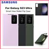 SAMSUNG Custodia originale per smartphone Samsung Smart View Portafoglio EF-ZS918 per Galaxy S23 Ultra S-View Flip Custodia protettiva per telefono cellulare