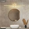 CETANT Lampada da Parete LED Moderna 40/60cm, Luce per Specchio Bagno, Striscia Lunga Nera e Oro, Illuminazione Decorativa per Casa