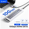 ORICO M.2 NVMe SATA SSD Custodia USB esterna senza attrezzi 10 Gbps M.2 NVMe a USB Adattatore Supporto UASP per PCIe NVMe e SATA SSD